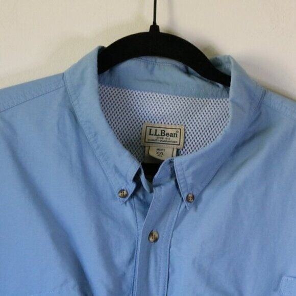 Men's XXL L.L. Bean Buzz Off Outdoor Long Sleeve Shirt Blue - Picture 3 of 9
